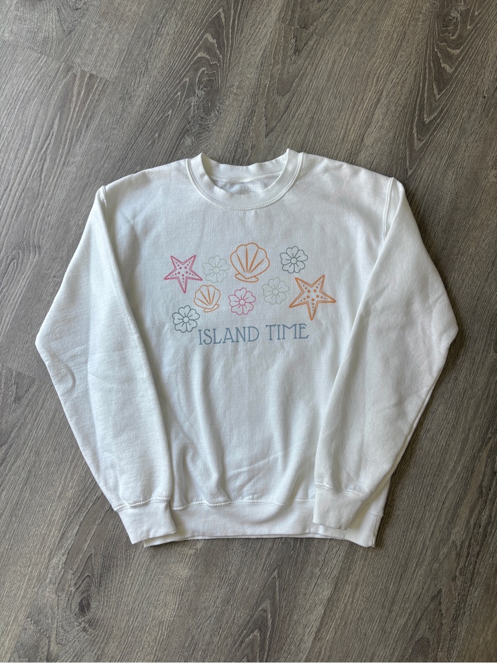 Sunkissed Coconut Island Time White Graphic Sweatshirt